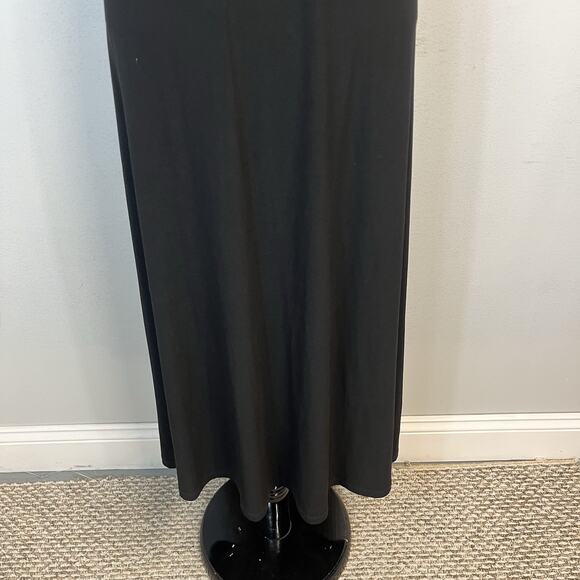 Attitudes by Renee Classic Black Dress sz Medium Pet Long Slinky Stretch Modest - Picture 6 of 10